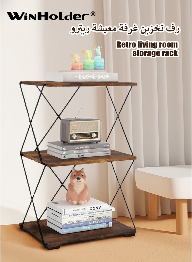WinHolder Floor-Standing Bookshelf, Storage Rack for Living room, Suitable for Coffee table, bedside table, bookcase, 40*30*62.5 CM - Image 1